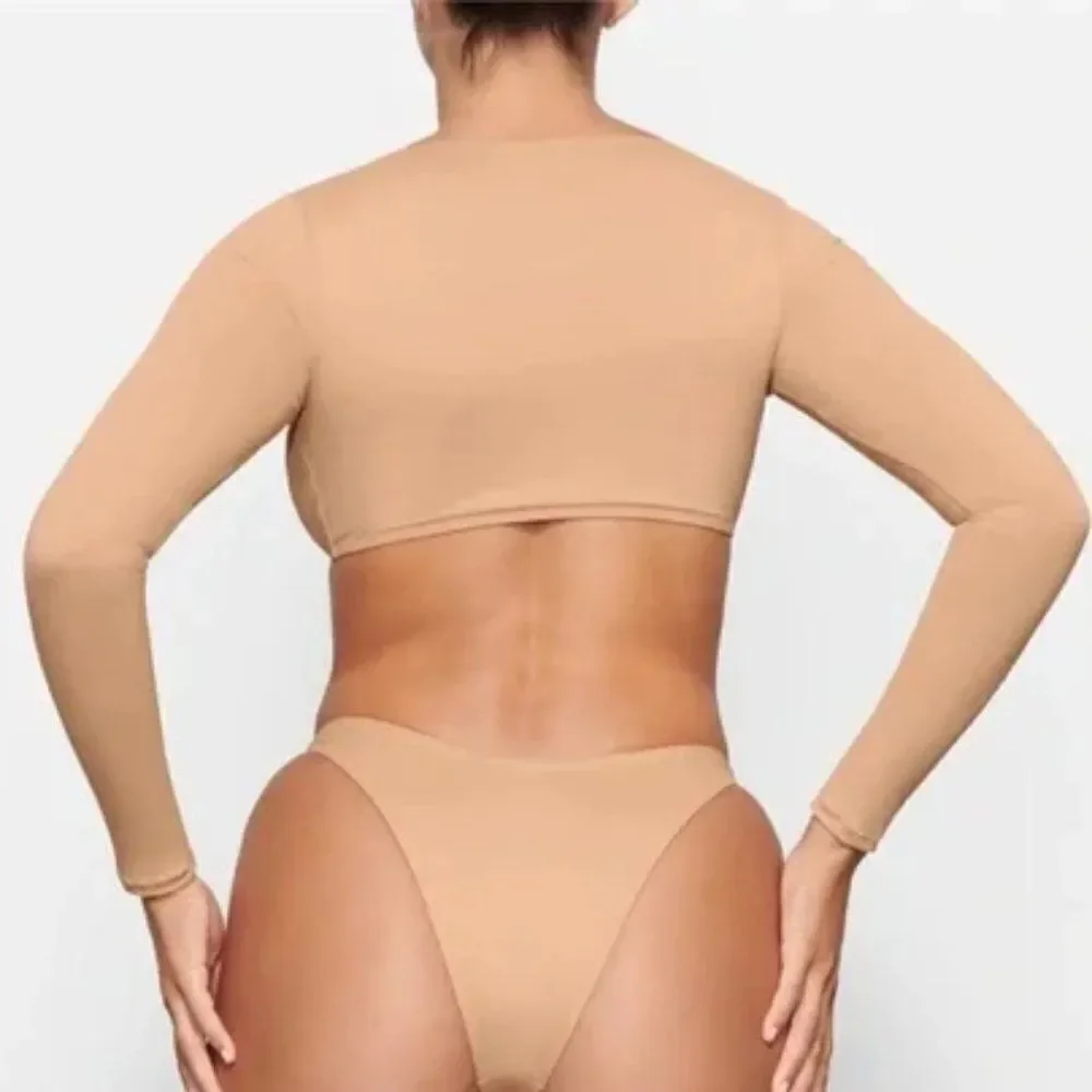 SKIMS Women's Ochre Signature Swim Long Sleeve Shrug Size 2X